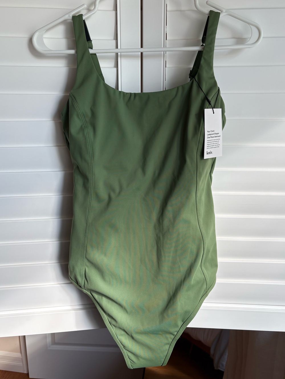 Knix Leakproof Shaper One Piece Swimsuit, XL, green - Picture 5 of 13